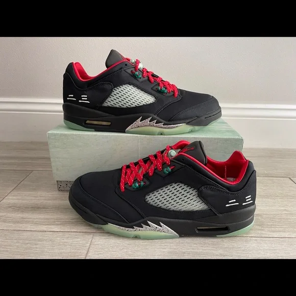 Air Jordan 5 Retro Low x CLOT DM4640-036 Black Classic Jade Fire Red Silver 12 Clot x Air Jordan 5 Retro Low SP  main image 4